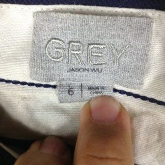 Grey Jason Wu Navy Cropped Flare Leg Pants - Picture 8 of 8